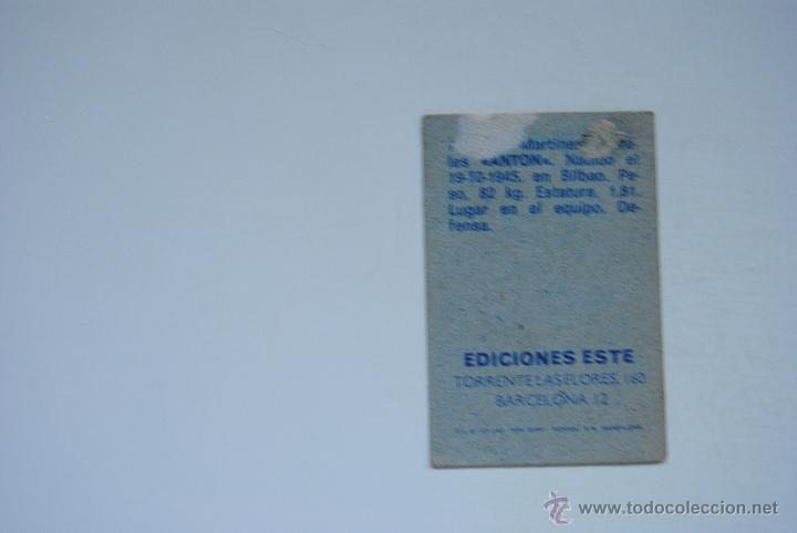 Cromos de f&uacute;tbol: CROMO ESTE 1974-75 ANTON  VALENCIA - Foto 2