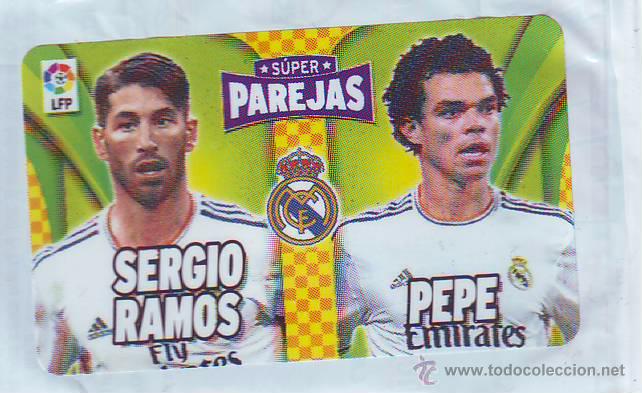 Cromos de F&uacute;tbol: LIGA ESTE 2014 2015.14 15.CROMO CHICLE.PAREJAS.SERGIO RAMOS-PEPE.REAL MADRID.