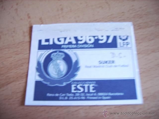 Cromos de f&uacute;tbol: ED. ESTE 96-97 DOBLE CROMO SUKER ( R.MADRID ) VENTANILLA - Foto 2
