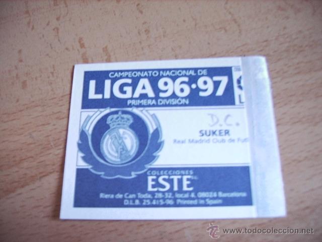 Cromos de f&uacute;tbol: ED. ESTE 96-97 DOBLE CROMO SUKER ( R.MADRID ) VENTANILLA - Foto 2