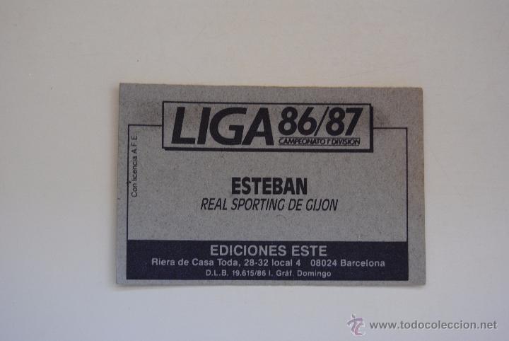 Cromos de f&uacute;tbol: CROMO ESTE 1986-87 ESTEBAN SPORTING DE GIJON - Foto 2