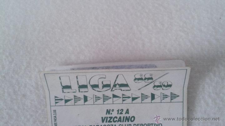 Cromos de f&uacute;tbol: 88-89 ESTE. VIZCAINO REAL ZARAGOZA CON TRASERA INTACTA EN VENTANILLA - Foto 3