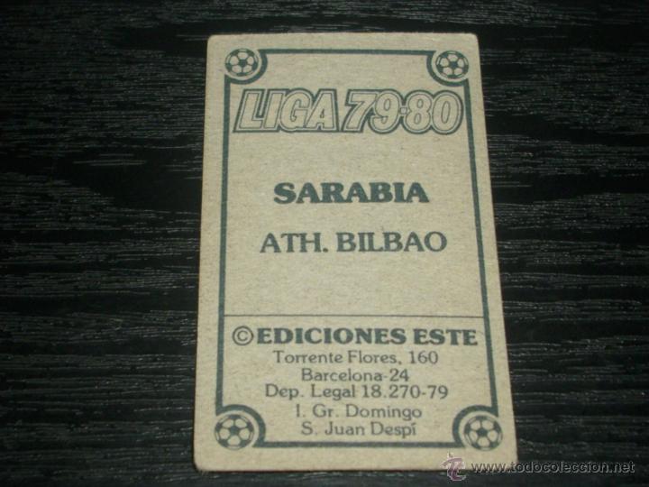 Cromos de f&uacute;tbol: -ESTE 79-80 : SARABIA ( ATH.BILBAO ) - Foto 2