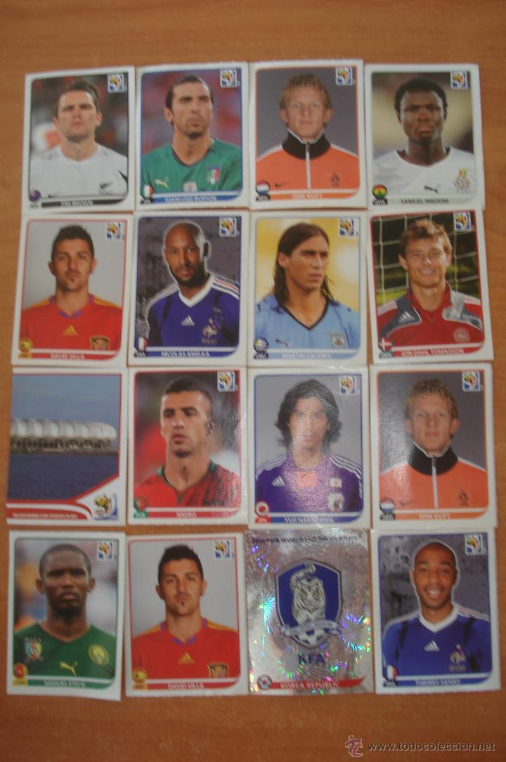 Cromos de F&uacute;tbol: Lote de 16 cromos MUNDIAL SOUTH AFRIKA 2010. Panini.