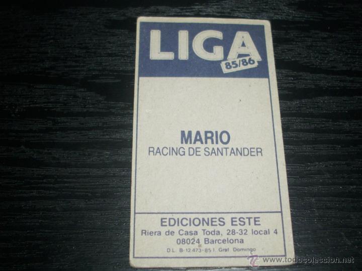 Cromos de f&uacute;tbol: -ESTE 85-86 : MARIO  ( SANTANDER ) - Foto 2