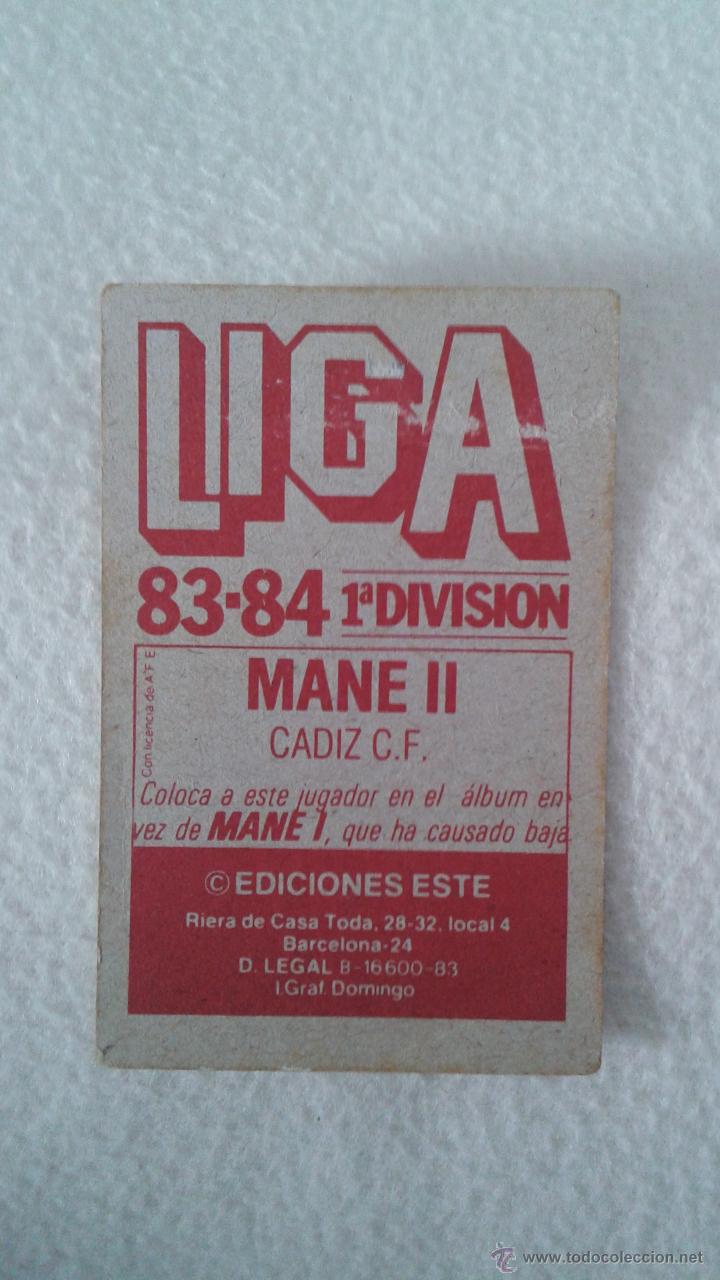 Cromos de f&uacute;tbol: 83-84 ESTE. MANE II COLOCA CADIZ VERSION - Foto 2