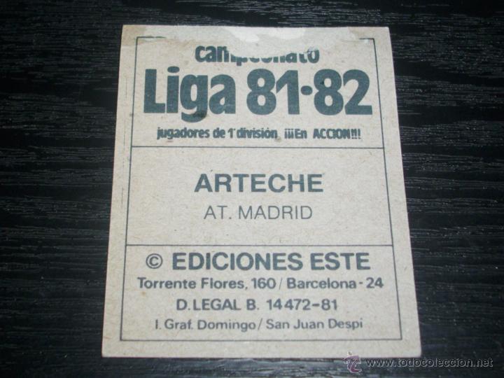 Cromos de f&uacute;tbol: -ESTE 81-82 : ARTECHE  ( AT.MADRID ) - Foto 2