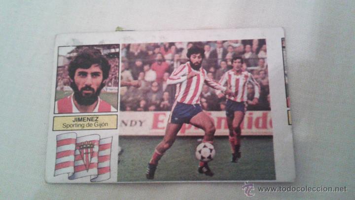 Cromos de f&uacute;tbol: 82-83 ESTE. JIMENEZ SPORTING GIJON ERROR DE CORTE IMPORTANTE - Foto 1