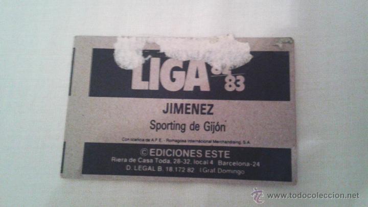 Cromos de f&uacute;tbol: 82-83 ESTE. JIMENEZ SPORTING GIJON ERROR DE CORTE IMPORTANTE - Foto 2