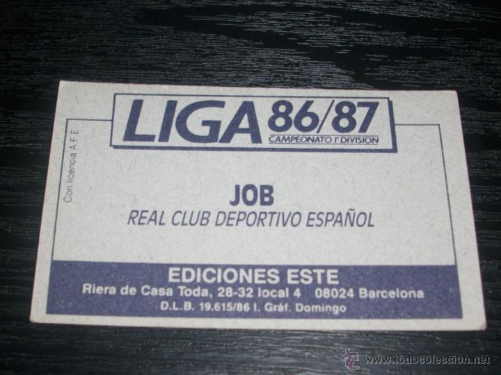 Cromos de f&uacute;tbol: -ESTE 86-87 : JOB ( ESPA&Ntilde;OL ) - Foto 2