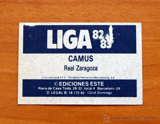 Cromos de f&uacute;tbol: Zaragoza - Camus - Ediciones Este 1982-1983, 82-83 - Foto 2