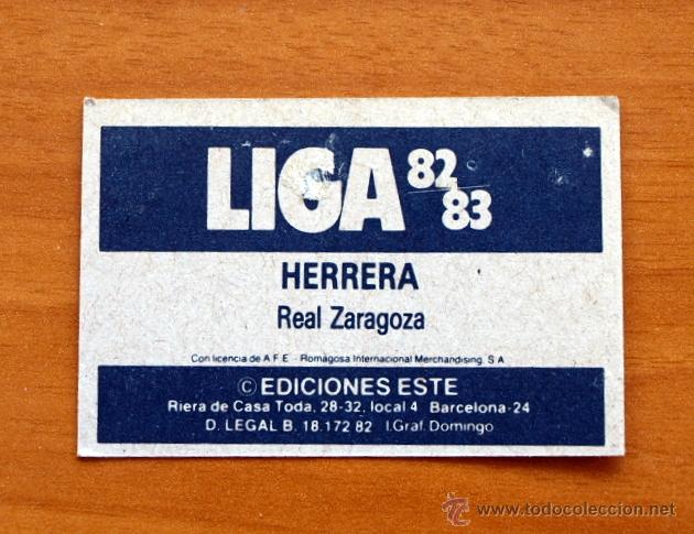 Cromos de f&uacute;tbol: Zaragoza - Herrera - Ediciones Este 1982-1983, 82-83 - Foto 2