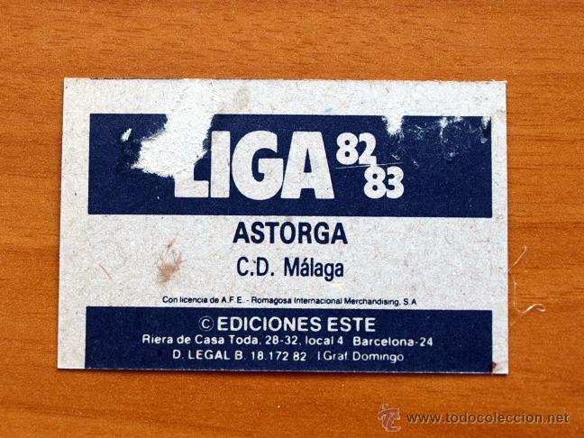 Cromos de f&uacute;tbol: M&aacute;laga - Astorga - Ediciones Este 1982-1983, 82-83 - Foto 2