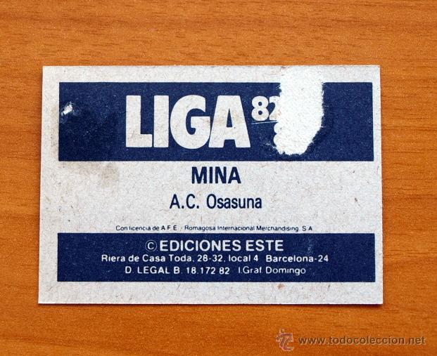 Cromos de f&uacute;tbol: Osasuna - Mina - Ediciones Este 1982-1983, 82-83 - Foto 2