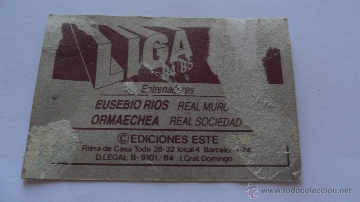 Cromos de f&uacute;tbol: este 84-85 entrenadores eusebio rios-ormaechea - Foto 2