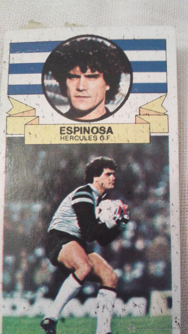 Cartes &agrave; collectionner de Football: 85-86 ESTE. ERROR IMPRESION CON MANCHAS DE TINTA EN TODO EL CROMO. ESPINOSA HERCULES