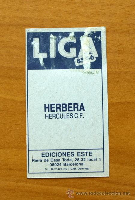 Cromos de f&uacute;tbol: H&eacute;rcules - Herbera - Ediciones Este 1985-1986, 85-86 - Foto 2