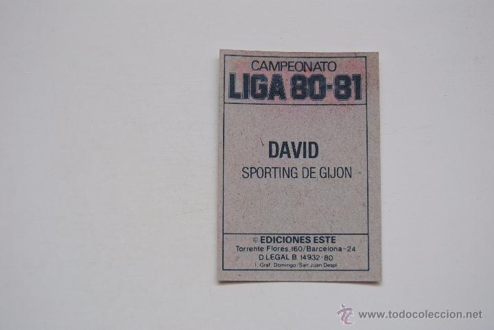 Cromos de f&uacute;tbol: CROMO ESTE 1980-81 DAVID SPORTING DE GIJON - Foto 2