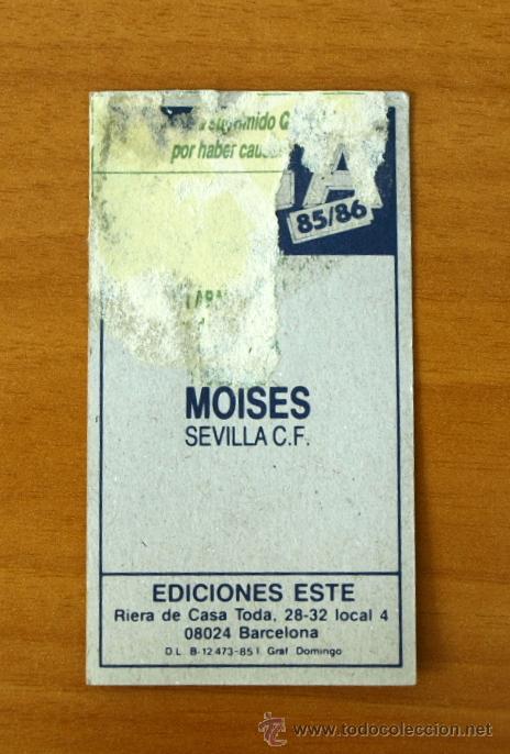 Cromos de f&uacute;tbol: Sevilla - Moises - Ediciones Este 1985-1986, 85-86 - Foto 2