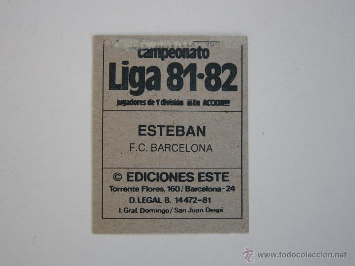 Cromos de f&uacute;tbol: ESTE 81-82  ESTEBAN  BARCELONA D 1981-1982 - Foto 2