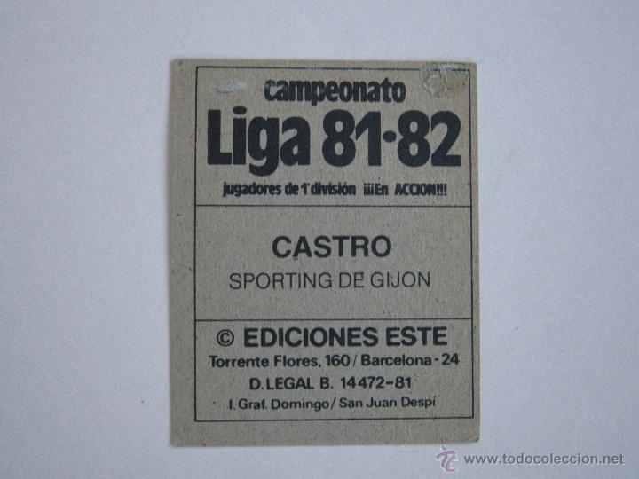Cromos de f&uacute;tbol: ESTE 81-82  CASTRO  SPORTING GIJON  D 1981-1982 - Foto 2