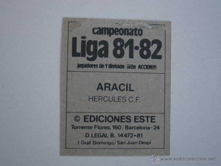 Cromos de f&uacute;tbol: ESTE 81-82  ARACIL  HERCULES D 1981-1982 - Foto 2
