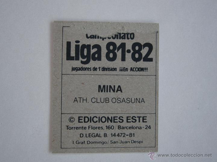 Cromos de f&uacute;tbol: ESTE 81-82  MINA OSASUNA D 1981-1982 - Foto 2