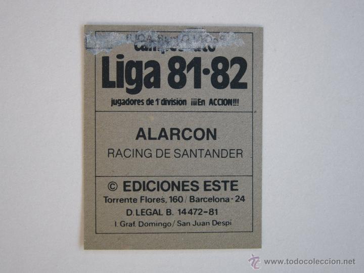 Cromos de f&uacute;tbol: ESTE 81-82  ALARCON  RACING SANTANDER D 1981-1982 - Foto 2