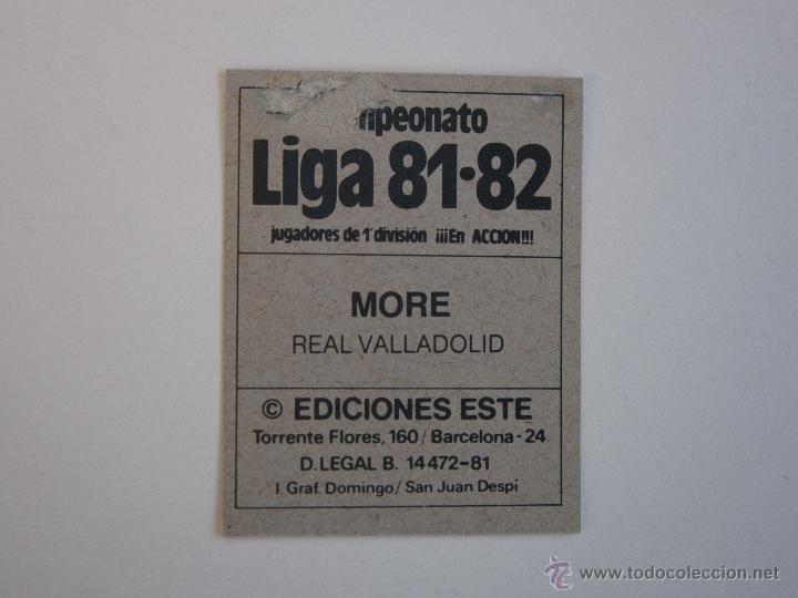 Cromos de f&uacute;tbol: ESTE 81-82  MORE  VALLADOLID D 1981-1982 - Foto 2