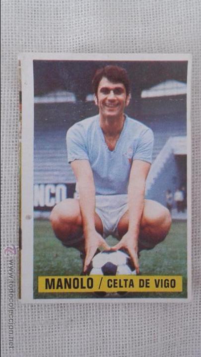 Cromos de f&uacute;tbol: 74/75 ESTE. MANOLO CELTA CON ERROR DE CORTE - Foto 1