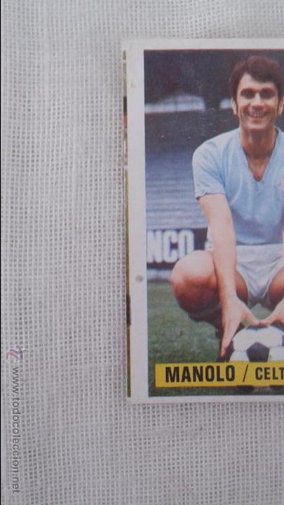Cromos de f&uacute;tbol: 74/75 ESTE. MANOLO CELTA CON ERROR DE CORTE - Foto 2