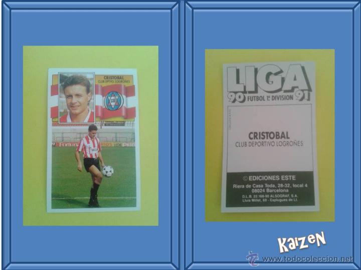 Cromos de f&uacute;tbol: CRISTOBAL. LOGRO&Ntilde;ES. SIN PEGAR. EDICIONES ESTE LIGA 90/91 - Foto 1