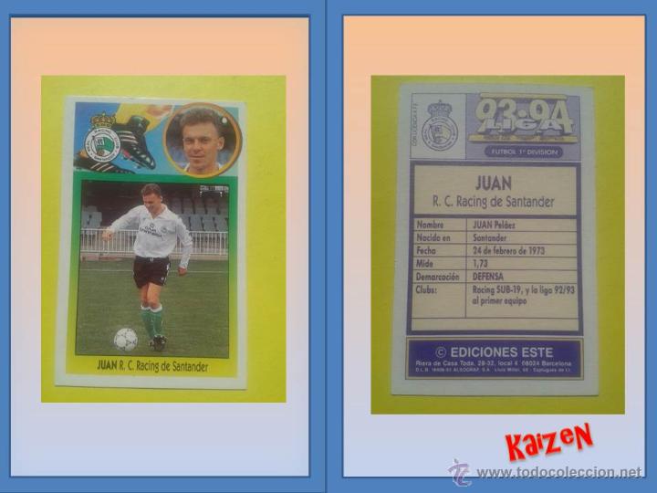 Cromos de f&uacute;tbol: JUAN. SANTANDER. SIN PEGAR. ED. ESTE 93/94 - Foto 1