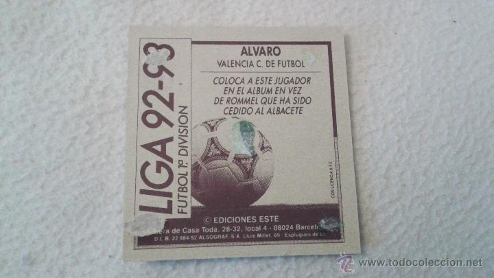 Cromos de f&uacute;tbol: 92-93 ESTE. ALVARO COLOCA VALENCIA - Foto 2
