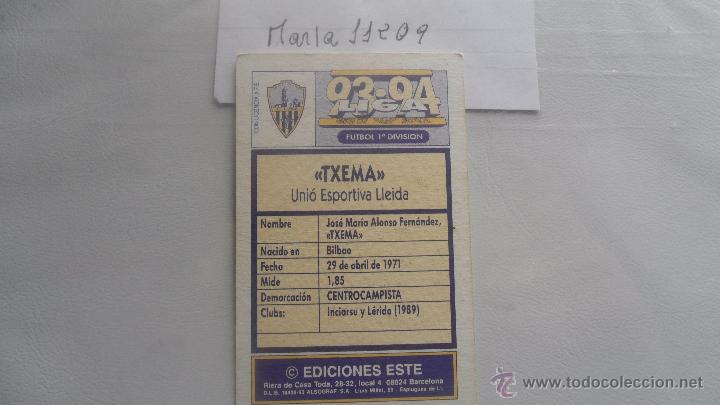 Cromos de f&uacute;tbol: este 93-94 txema lleida - Foto 2