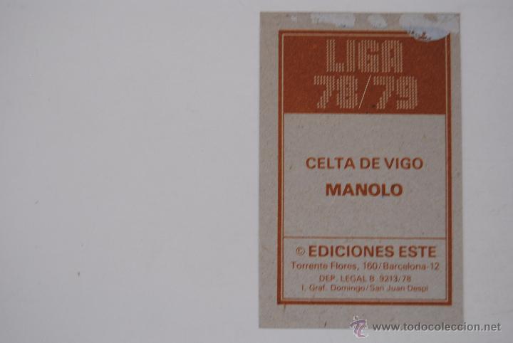 Cromos de f&uacute;tbol: CROMO ESTE 1978-79 MANOLO CELTA DE VIGO - Foto 2