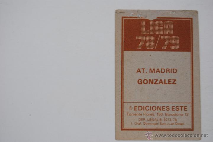 Cromos de f&uacute;tbol: CROMO ESTE 1978-79 GONZALEZ  AT.MADRID - Foto 2