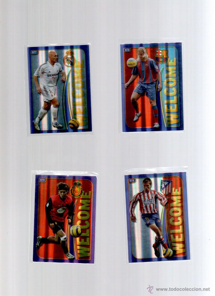 Football Stickers: LOS 4 WELCOME BRILLANTE 2005 ESPECIALES DE MUNDICROMO POR EL ANVERSO