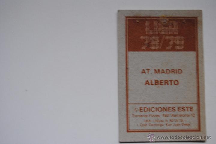 Cromos de f&uacute;tbol: CROMO ESTE 1978-79 ALBERTO AT.MADRID - Foto 2