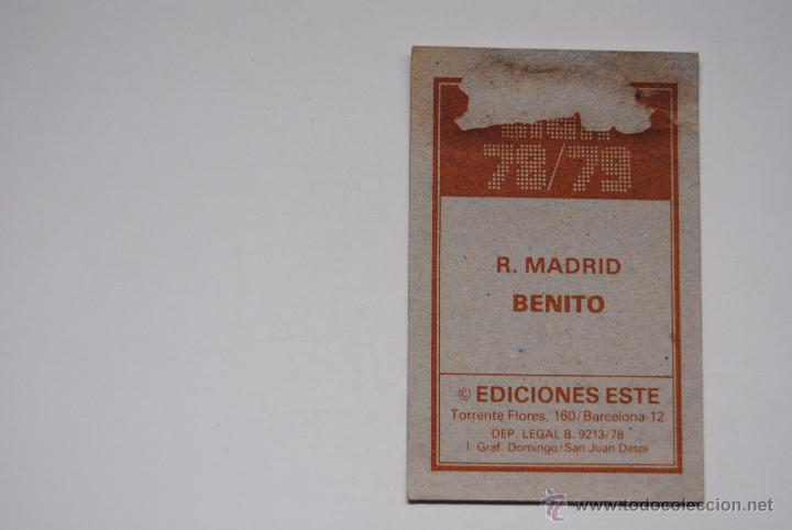 Cromos de f&uacute;tbol: CROMO ESTE 1978-79 BENITO R.MADRID - Foto 2