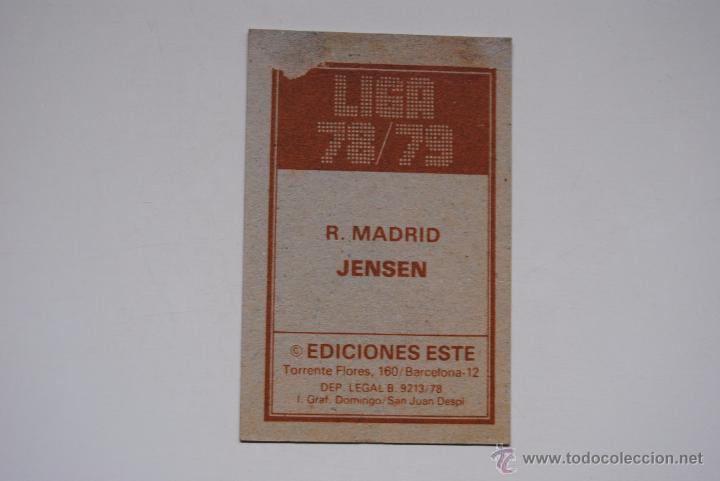 Cromos de f&uacute;tbol: CROMO ESTE 1978-79 JENSEN R.MADRID - Foto 2