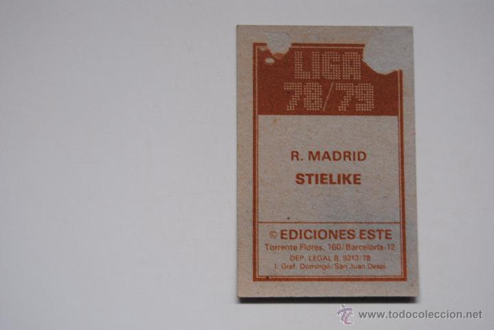 Cromos de f&uacute;tbol: CROMO ESTE 1978-79 STIELIKE R.MADRID - Foto 2