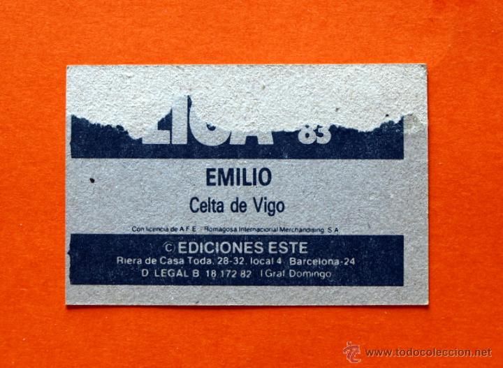 Cromos de f&uacute;tbol: CELTA - EMILIO - 1982-1983, 82-83 - EDICIONES ESTE - - Foto 2