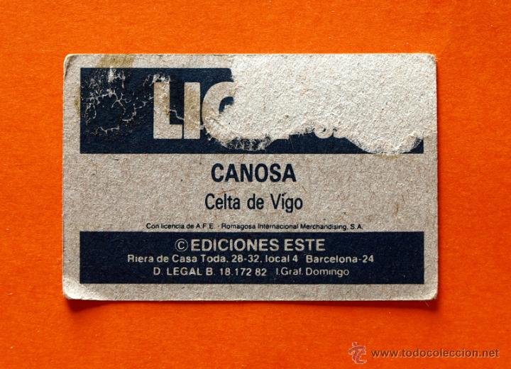 Cromos de f&uacute;tbol: CELTA - CANOSA - 1982-1983, 82-83 - EDICIONES ESTE - - Foto 2