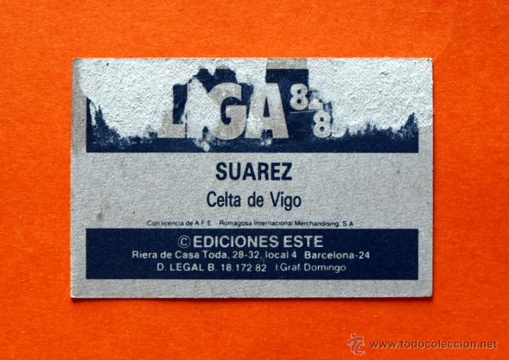 Cromos de f&uacute;tbol: CELTA - SUAREZ - 1982-1983, 82-83 - EDICIONES ESTE - - Foto 2