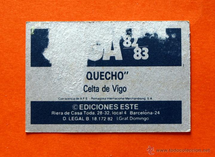 Cromos de f&uacute;tbol: CELTA - QUECHO - 1982-1983, 82-83 - EDICIONES ESTE - - Foto 2