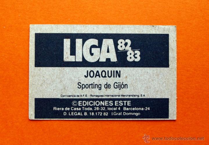 Cromos de f&uacute;tbol: SPORTING DE GIJON - JOAQUIN - 1982-1983, 82-83 - EDICIONES ESTE - - Foto 2