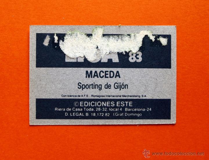 Cromos de f&uacute;tbol: SPORTING DE GIJON - MACEDA - 1982-1983, 82-83 - EDICIONES ESTE - - Foto 2