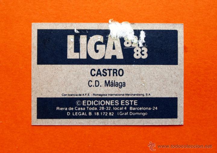 Cromos de f&uacute;tbol: MALAGA - CASTRO - 1982-1983, 82-83 - EDICIONES ESTE - - Foto 2