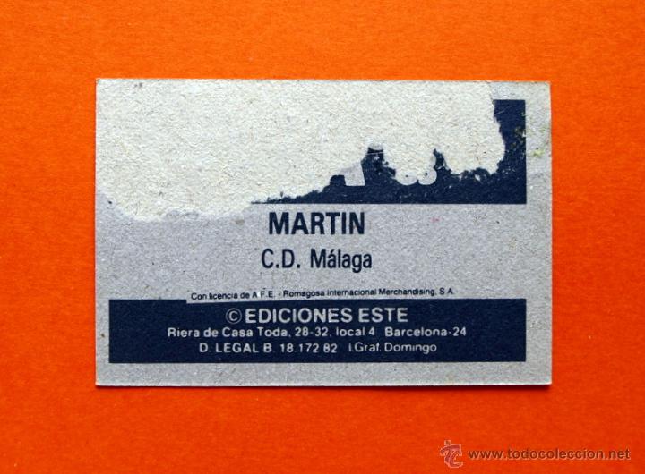 Cromos de f&uacute;tbol: MALAGA - MARTIN - 1982-1983, 82-83 - EDICIONES ESTE - - Foto 2